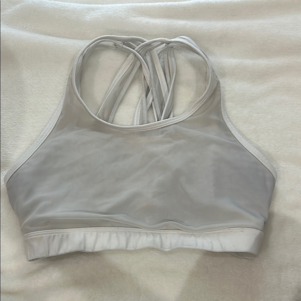 Women's white fabletics Sports Bra